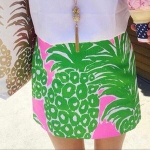 Lilly Pulitzer Pink Pout Flamenco Pineapple Tate Skirt